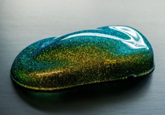 ガラスラメフレーク ゴールドXスカイブルー 0.4mm