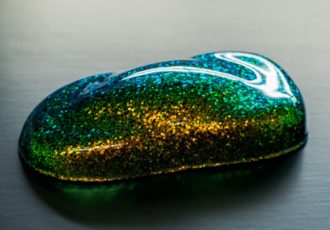 ガラスラメフレーク ゴールドXスカイブルー 1mm